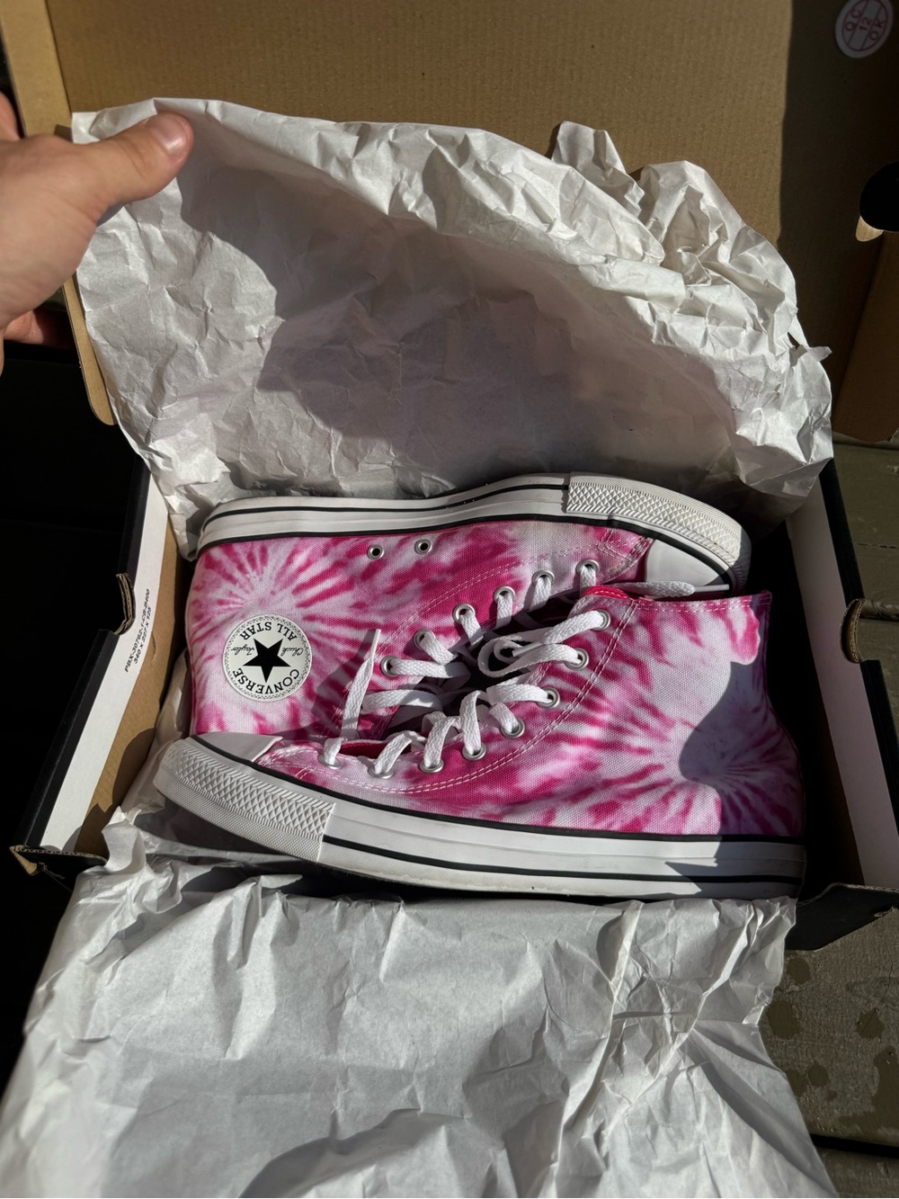 Converse Pink Tie-Dye High Top Sneakers - Picture 2 of 4
